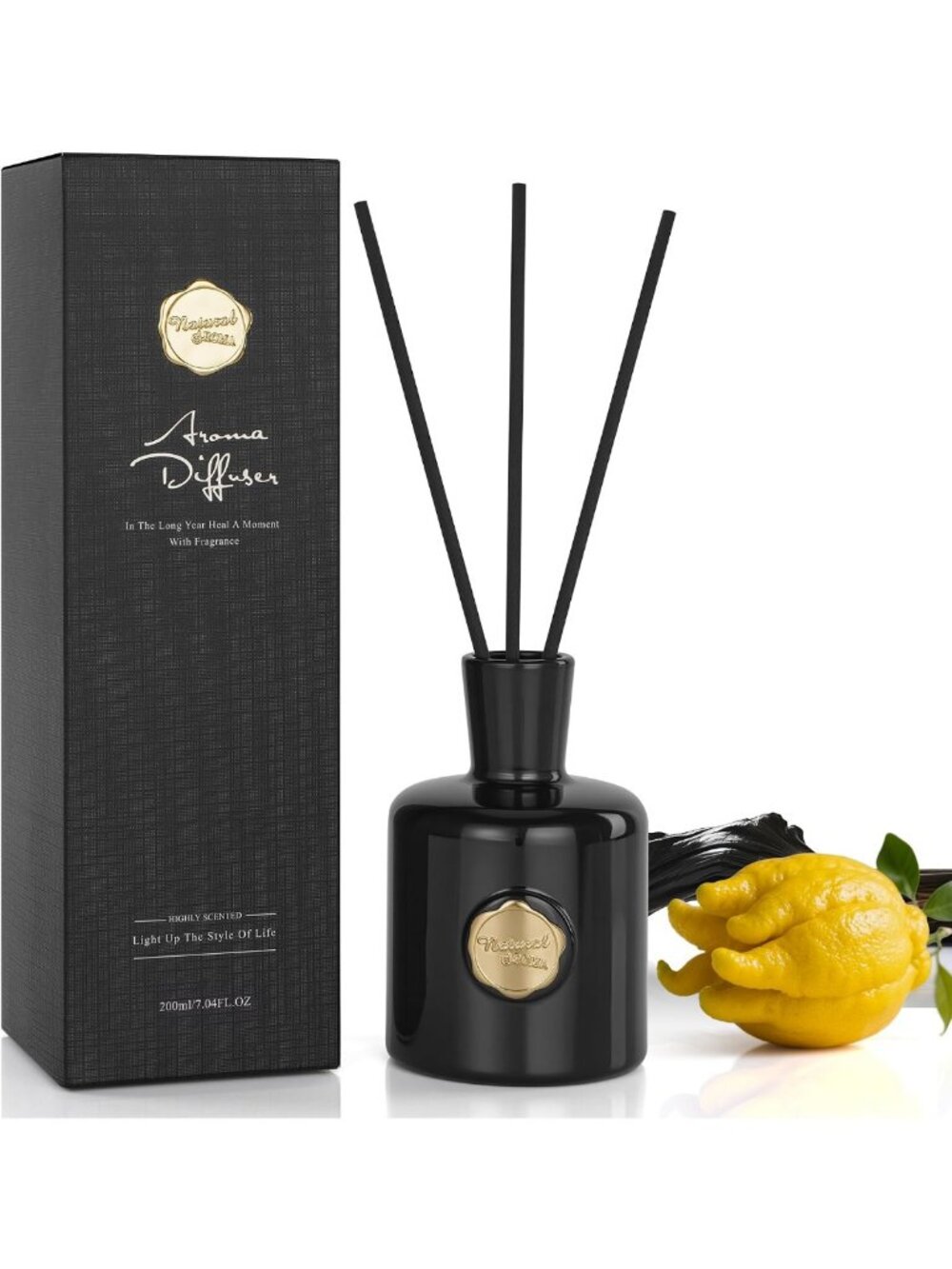Oud & Bergamot Reed Diffuser Set - Long Lasting Air Freshener for Home & Office